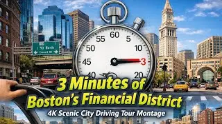 🕚 3 Minutes of Boston&rsquo;s Financial District | 4K Scenic City Driving Tour Montage 