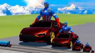 Big & Small Car Captain McQueen Lightning VS Thomas Train  BeamNG Drive