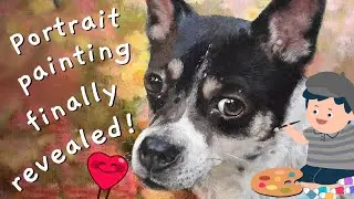 Dog portrait oil painting process time lapse