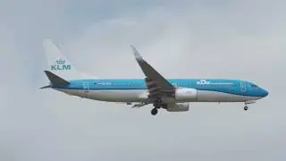 KLM Boeing 737-800 PH-BXK landing at Amsterdam Schiphol Airport