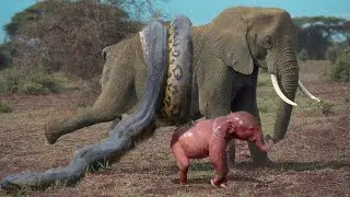 Giant Elephant vs Massive Python 🐘🐍 | Real Jungle Battle You Won’t Believe!