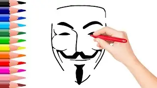 How to draw anonymous mask | easy | step by step | Your Arts