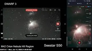M42 Orion Nebula HII Region - Jan 12 2026 - Seestar S50 and Dwarf3