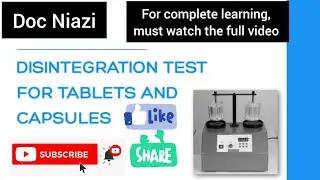 Disintegration Test | QMS | QC | Disintegration of tablets and capsules #coated #tablets #viralvideo