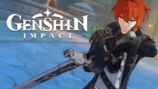 Genshin Impact Diluc Short Gameplay and Stormterror Boss Fight