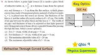 Refraction Through Curved & Plane Surfaces | Supernova Ray Optics Q9 Solution | JEE Ad