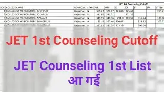 Good News | JET 2020 1st List Addmission College Allotment | JET 2020 1st List Cut Off