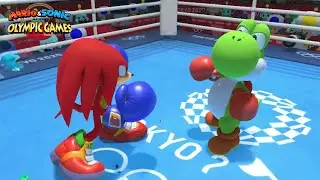 Boxing Hard Gameplay Mario & Sonic At The Olympic Games Tokyo 2020 Knuckles VS Yoshi Bowser Jr ++