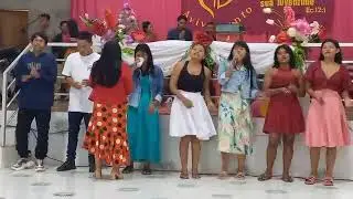 Grupo de jovens MRG de igreja Constantino Nery,no noite de avivamento na igreja IEADAM Umariacú II.