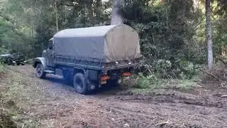 Saurer 2DM using winch at Kangaroo Valley