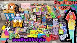 HOLI STASH 2024 HOLI ITEMS TESTING 🥳❤️ NEW NEW ITEMS #trending #viral #holi  #2025
