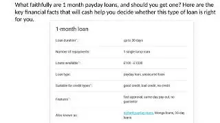 1 Month Payday Loans Alternative &ndash; Get &pound;5000 As Soon As Today
