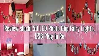 Review slochi 50 LED Photo Clip Fairy Lights, USB Plug in Remote Control with 8 Modes Photo Peg Fair