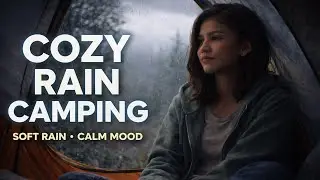 Zendaya: Rainy Forest Camping Escape - Cinematic Heavy Rain for Anxiety Relief