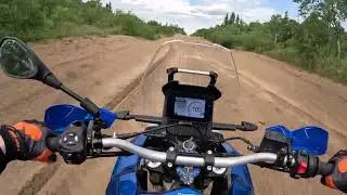 KLX 300 with Aprilia Tuareg Sand fire road