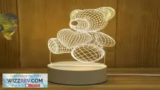 3D Creative Bear Lamp Acrylic USB LED Night Lights Lamp Xmas Christmas