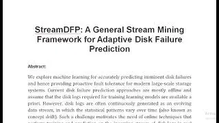 StreamDFP  A General Stream Mining Framework for Adaptive Disk Failure Prediction