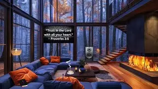 Fall Bible Verse Lofi Mix 🍂 Cozy Loft Ambience with Fireplace | Relax  Study  Reflect  Scripture