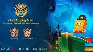 God Among Men! 16 Kills! Cyclops - SpongeBob Skin Legendary Gameplay | Star of the Show | MLBB 5v5