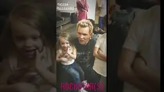 Billy Idol  w/ Christina Aguilera's kids (Summer Rain and Max)