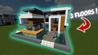 Minecraft Large 3-Floor Modern House Tutorial (with Plot Size and Materials!) [#1]
