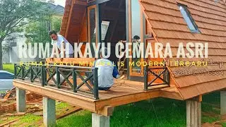 Rumah kayu minimalis modern, rumah kayu cantik dan asri.