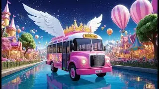 The Magical Wheels on the Bus | Fantasy Travel Song for Kids | Enchanted Nursery Rhyme Remix