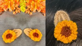 Crochet flower hair clips |cute girls hair accessories 