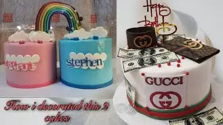How i decorated these two cakes in 10 minutes /gucci cake /twins cake #gucci #cake