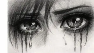 Silent Tears | Emotional Sad Eyes Pencil Sketch Drawing#viral video ✨💗