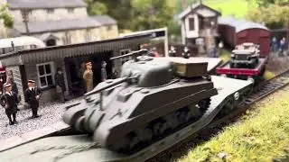 Welcome to a busy day in the 1940s 00 gauge village. #pullman #oldham #ww2 #rollingstock #sherman