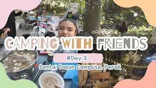 Camping with friends: Day 2 | Cooking, Boating in the river, Gift giving 🏕️👩🏻&zwj;🍳🏞️🪵