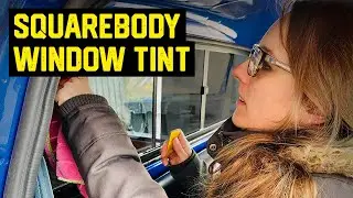 My GIRLFRIEND TINTING the REAR WINDOWS of my GMC Squarebody truck! Video [Wrench At Home]