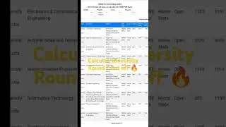 University of Calcutta Round 1 Official cut off for WBJEE 2024🔥