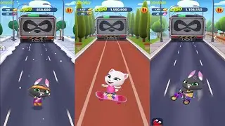 Talking Tom Gold Run Summer of Sports VS Lava Escape Skater Becca VS Talking Becca Angela Boss Fight