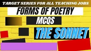 Target Series  for TGT PGT English 6 I Forms of Poetry Sonnet I English for all teaching exams