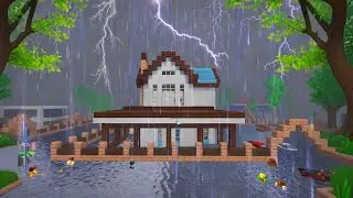 SCHOOL PARTY CRAFT – GIANT LUXURY MANSION DESTROYED BY INSANE LIGHTNING & FLOOD STORM!