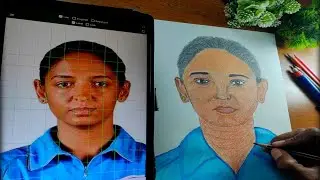 Harmanpreet kaur drawing easy | How to draw Harmanpreet kaur | Outline tutorial