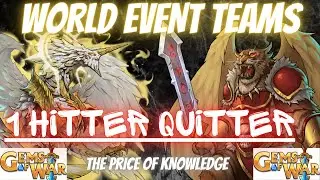 Gems of War World Event Teams The Price of Knowledge | 2 ONE HITTER TEAMS for high & low levels