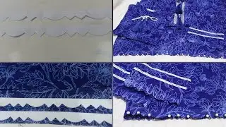 kurti Daman beautiful design ||simple Kurti daman design by art of hand