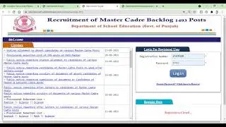 Master Cadre Backlog Posts English &bull; Maths &bull; Science Absent Candidates Selection Lists Station Allot