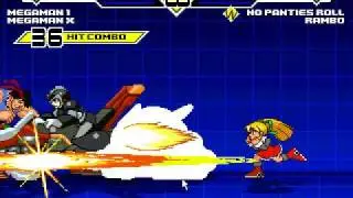 Bogdan mugen #11 Megaman 1 and Megaman x vs No Panties Roll and Rambo