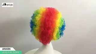 Aliexpress Clown Wig Soccer Fans Party Wigs for Women Men Colorful Football Anime Costumes  Rainbow