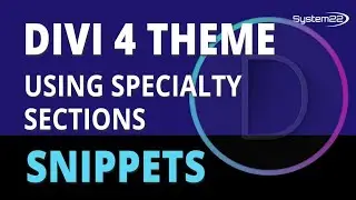 Divi Theme Using Specialty Sections 👍