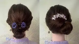 Easy & Classic Updo Hairstyle Tutorial with hair tie | Step by step Hair Style