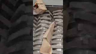 Double shaft shredder shreds tires and cartons🌟🔥  #minishredder #shredder