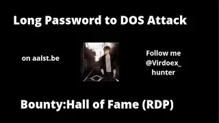 Bug Bounty POC: Long password to dos attack | aalst.be