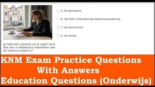 KNM Exam Practice:  Education Questions (Onderwijs)