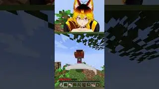 Первая встреча с мобами #minecraft  #minecraftvideos  #oneblockchallenge  #oneblocksurvival