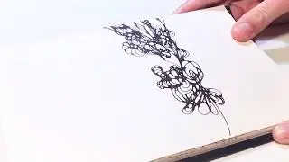 STUDIO VLOG - SKETCHBOOK SESSIONS - DRAWING IN MY SKETCHBOOK - ABSTRACT INK LINE ART